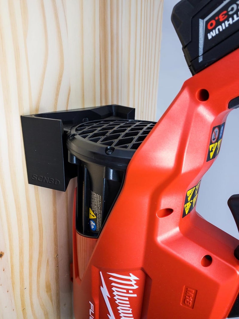 SCN3D Milwaukee M18 Fuel Leaf Blower Wall Mount - Compatible with 2724-20 & 2724-21 - Leaf Blower Wall Mount Holder Bracket for Garage Storage - Easy Installation with Free Screws Included (Black) - Image 3